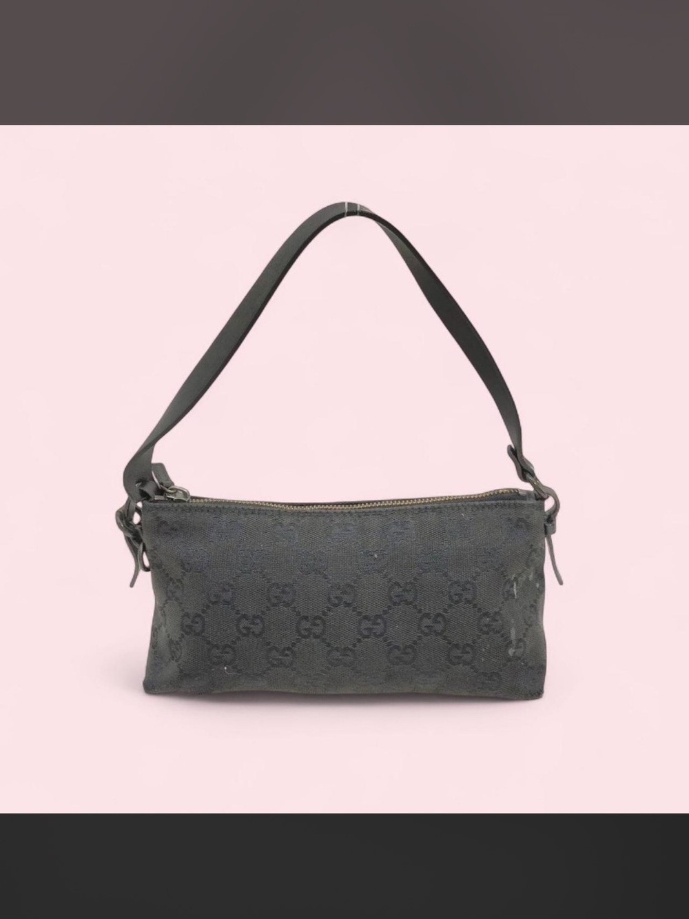 Gucci Black GG Canvas Shoulder Bag